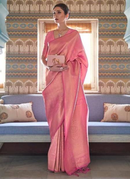 Baby Pink Colour Kumbhi Silk Raj Tex New Latest Designer Ethnic Wear Saree Collection 236001